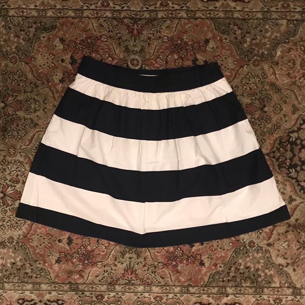Banana Republic Navy and White Striped Mini Skirt